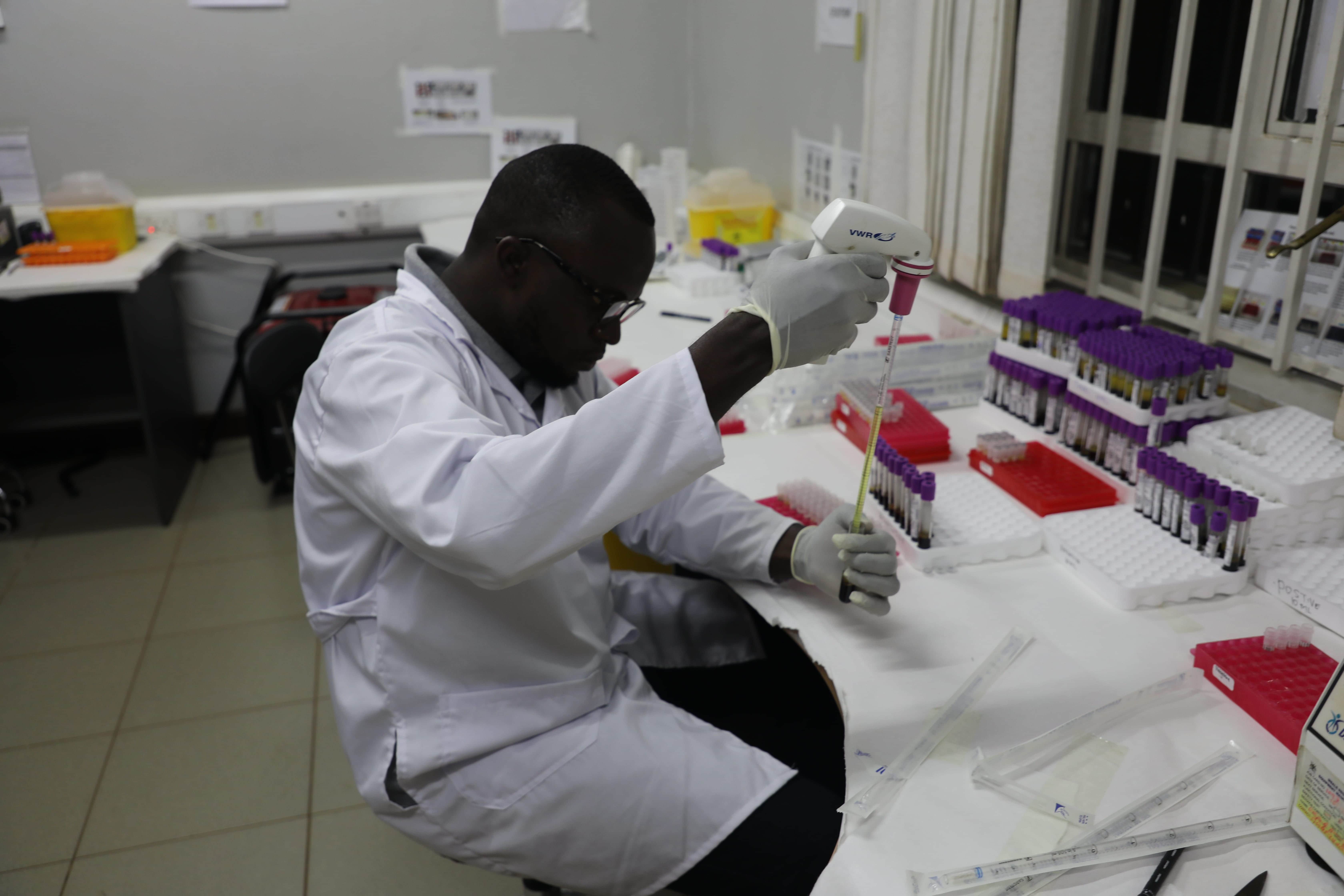 UPHIA lab technician processing samples